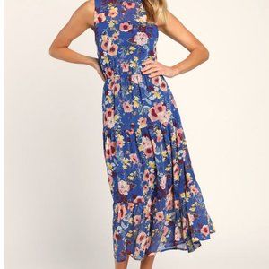 Lulus Blue and Pink Floral Dress